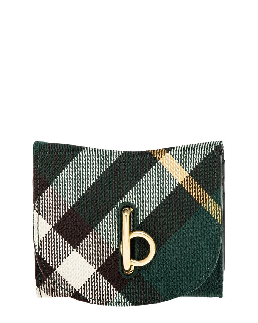 Shop Burberry Rocking Horse Leather-trim Wallet In Green