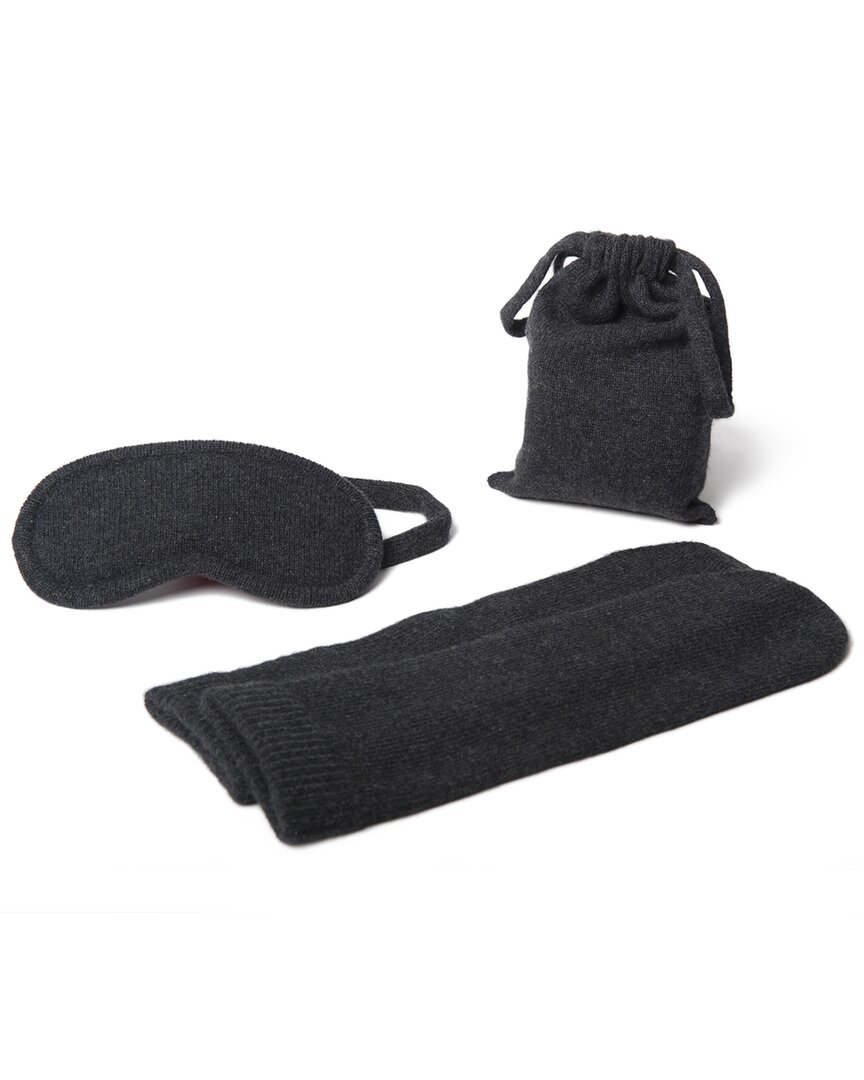 Portolano Cashmere Socks, Eyemask And Pouch In Charcoal