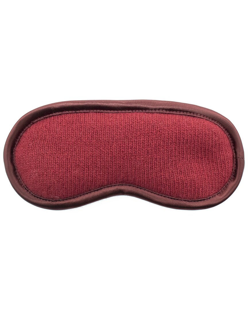 Portolano Knitted Eye Mask With Satin Piping In Red
