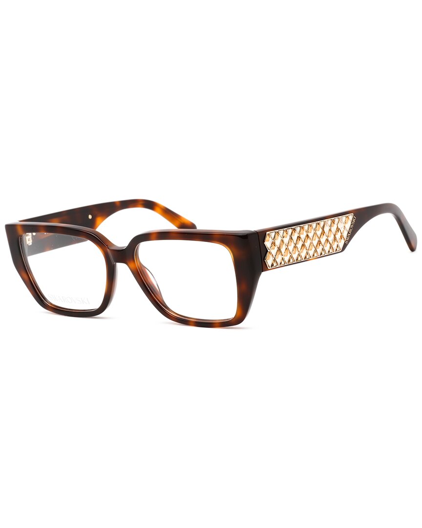 Swarovski Ladies Brown Rectangular Eyeglass Frames Sk5446 In Brown
