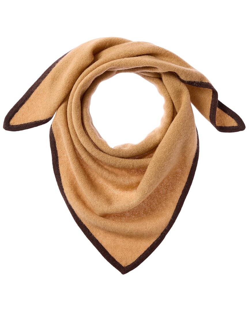 Phenix Knit Triangle Cashmere Scarf In Brown