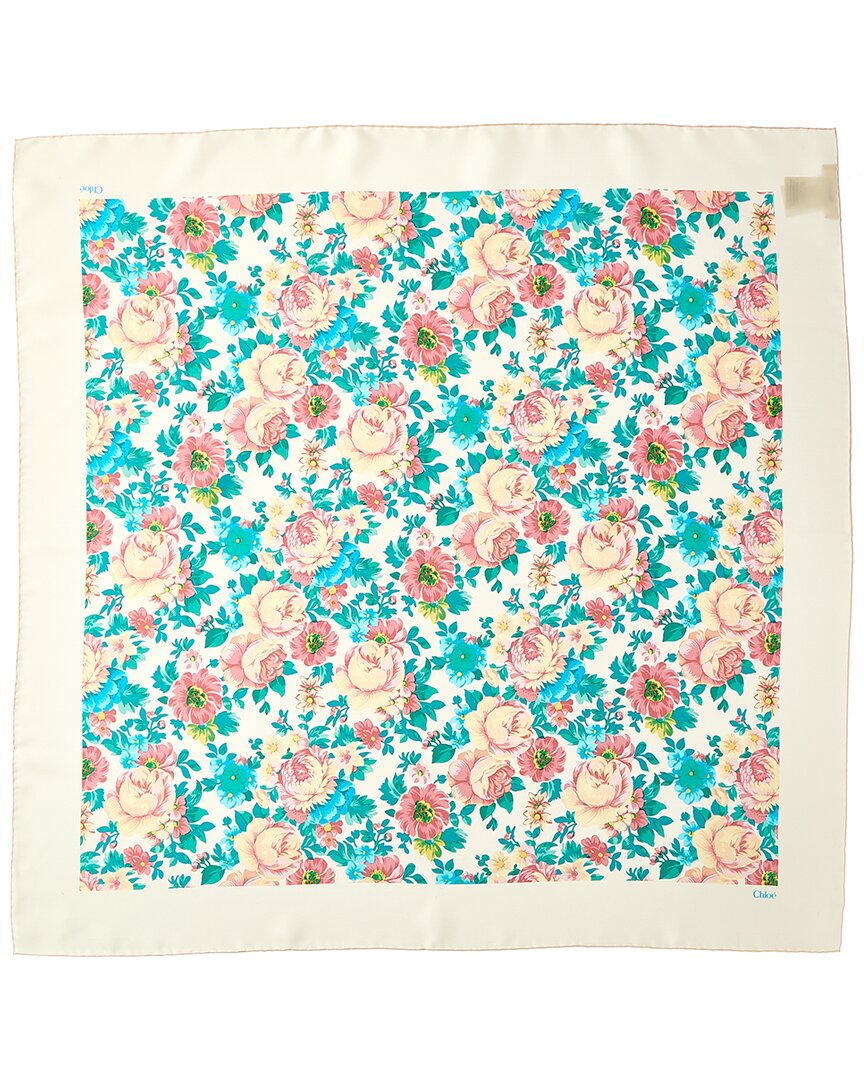 Chloé Peonies Silk Scarf