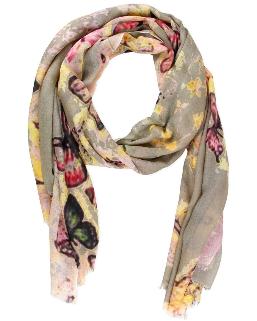 SAACHI SAACHI MULTICOLOR SCATTERED BUTTERFLY SCARF