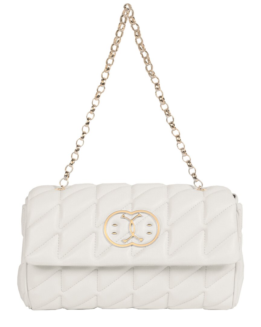 Moschino Quilted Leather Shoulder Bag In White