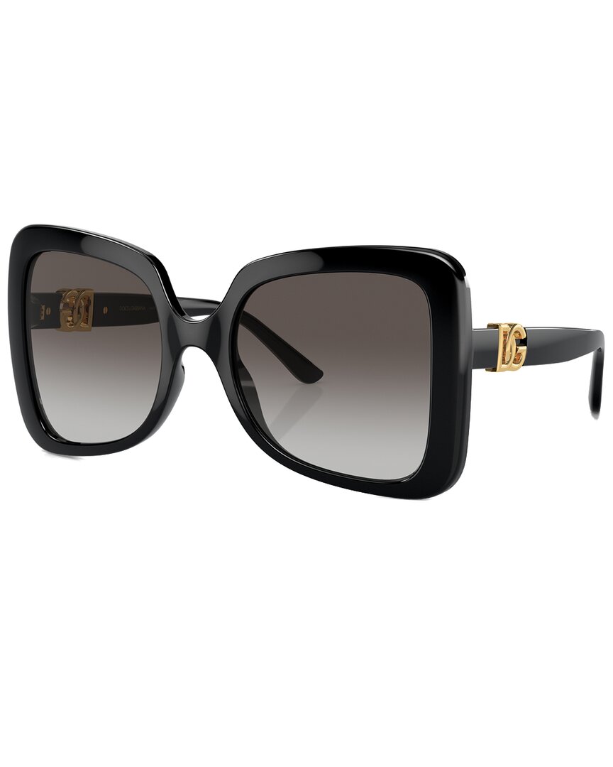 Dolce & Gabbana Interlocking Dg Plastic Butterfly Sunglasses In Black