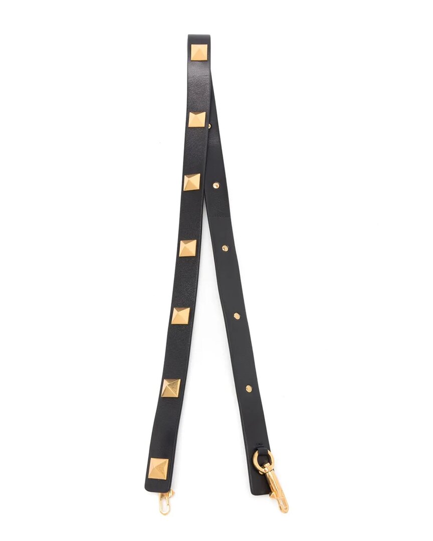Valentino Leather Shoulder Strap In Black