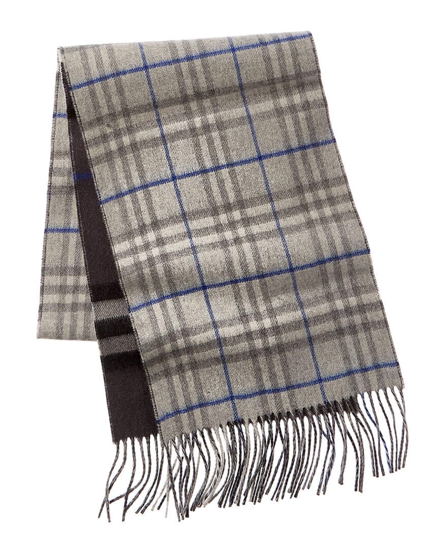 Burberry Reversible Check Cashmere Scarf In Grey