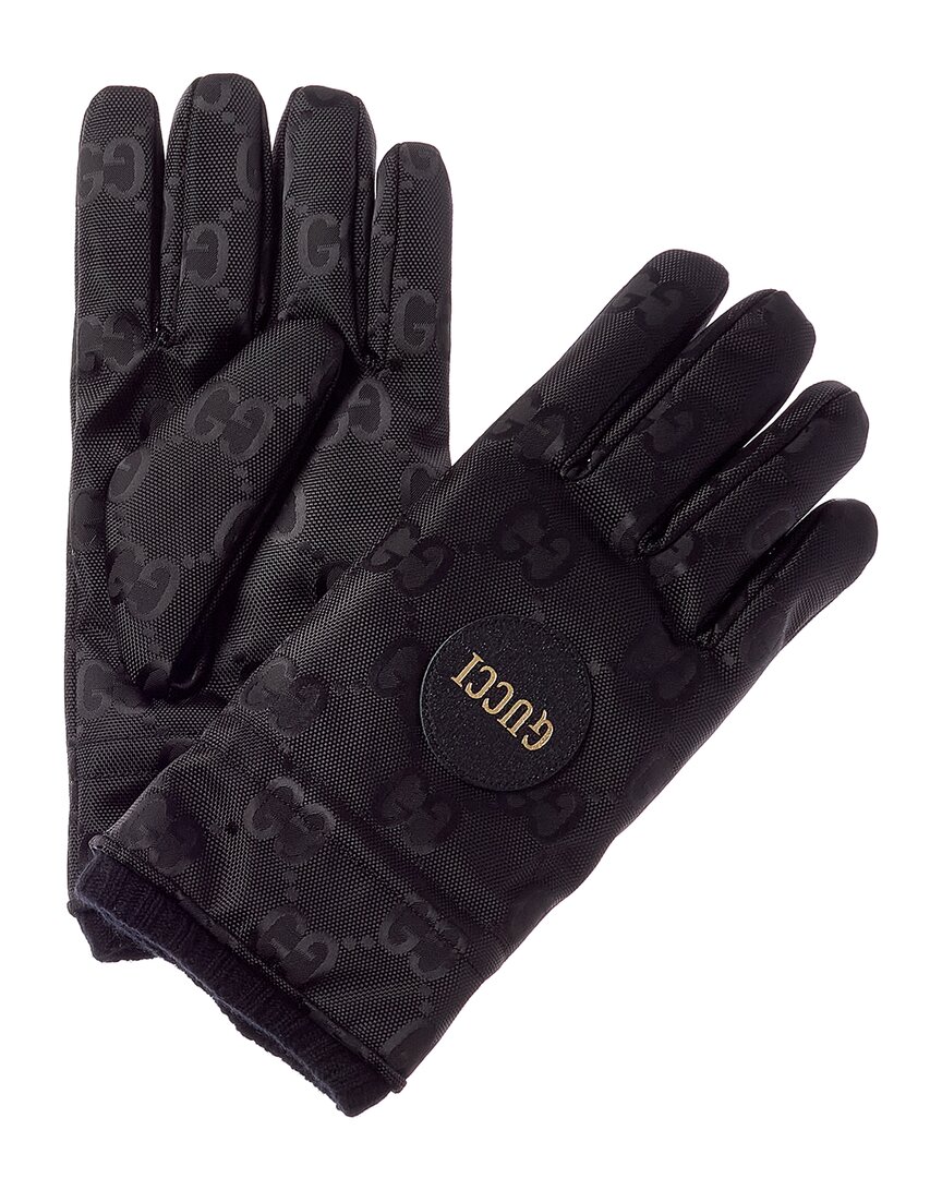 Gucci Off The Grid Cashmere-lined Leather-trim Ski Gloves In Black