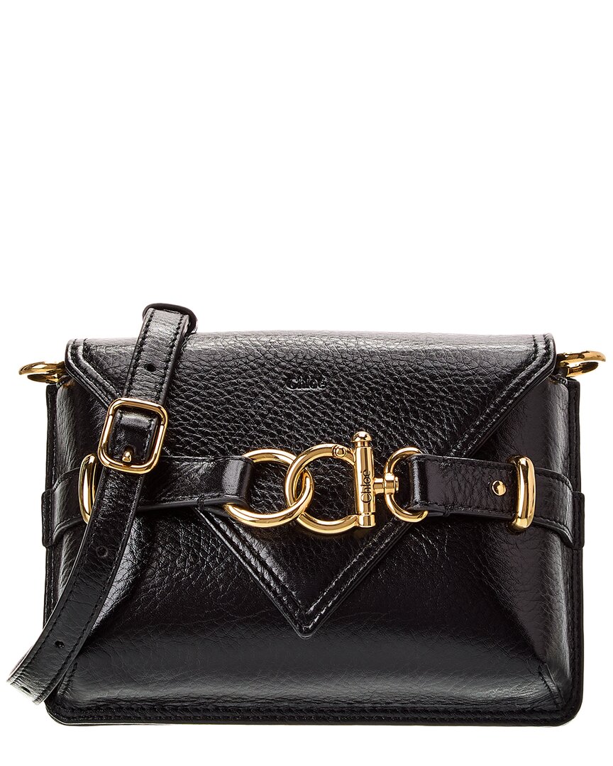 Chloé Mini Sac Bandoulière Cape Bag En Cuir Grainé Femme Noir Taille Onesize 100% Cuir De Veau