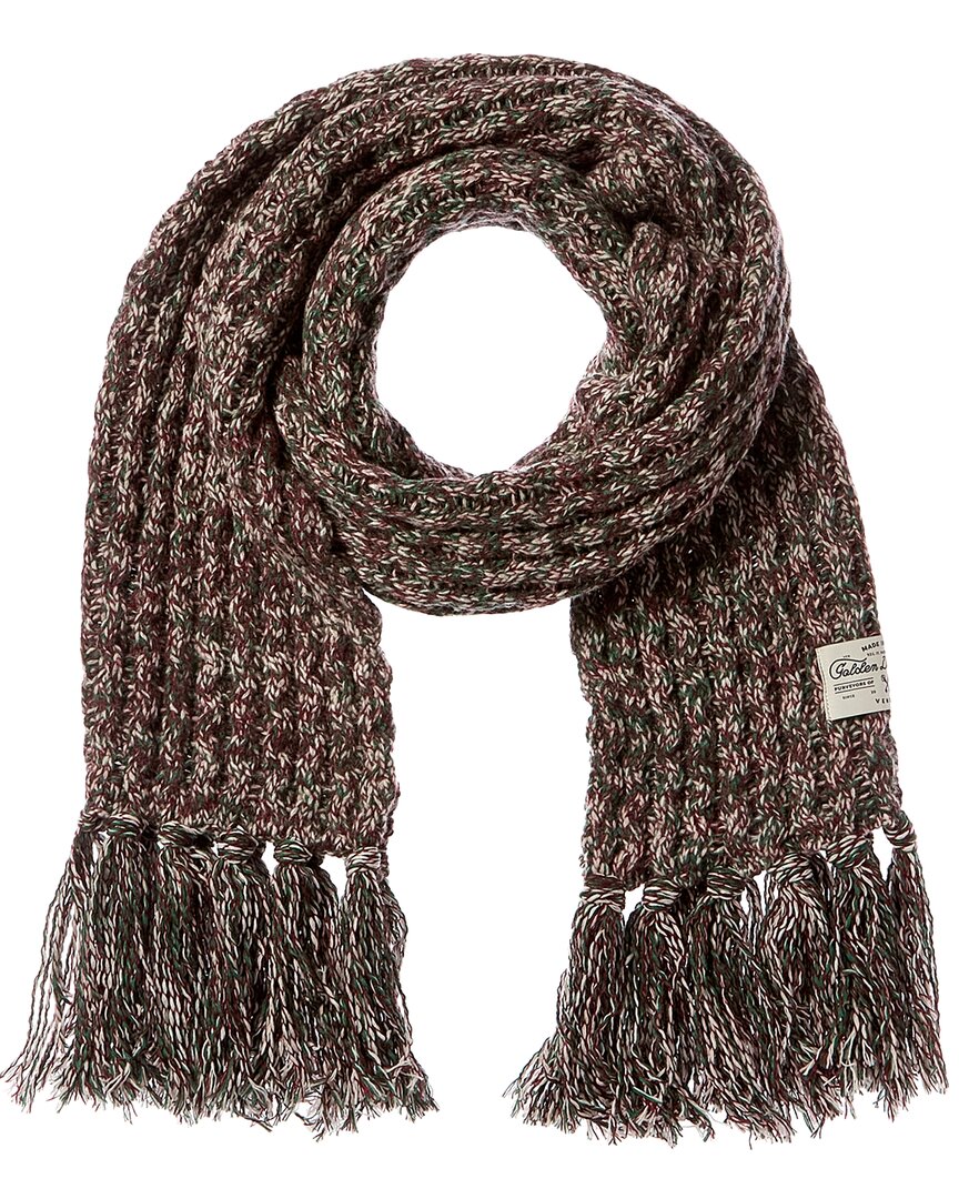 Golden Goose Ribbed Knit Wool-blend Scarf In Brown