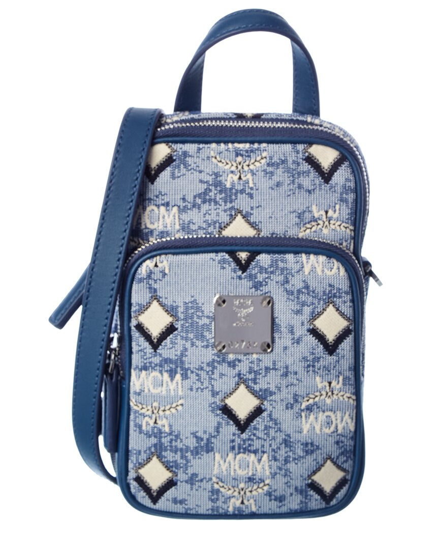 MCM Vintage Jacquard Small Backpack in Blue