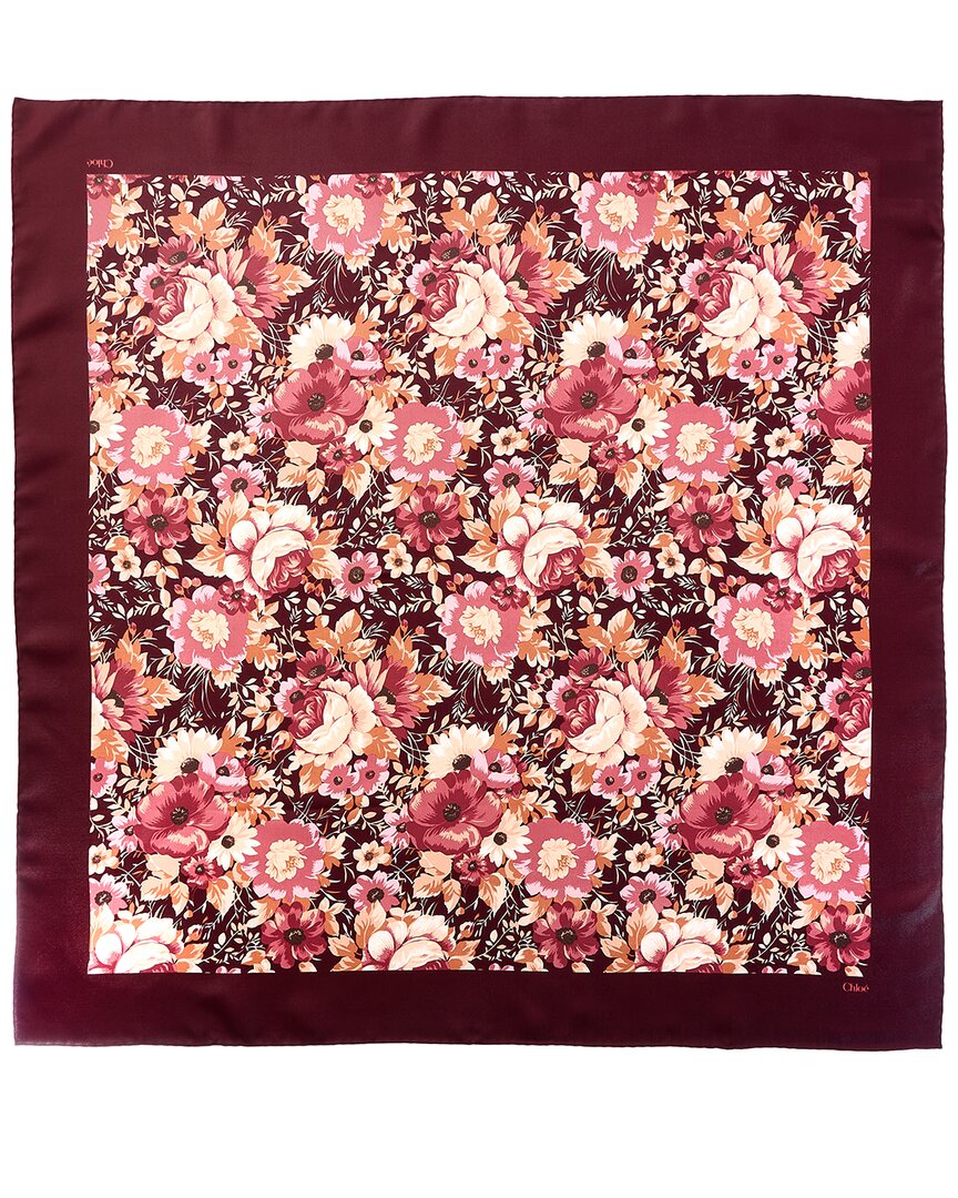 CHLOÉ CHLOÉ THE CHLOÉ ROSES SQUARE SILK TWILL SCARF