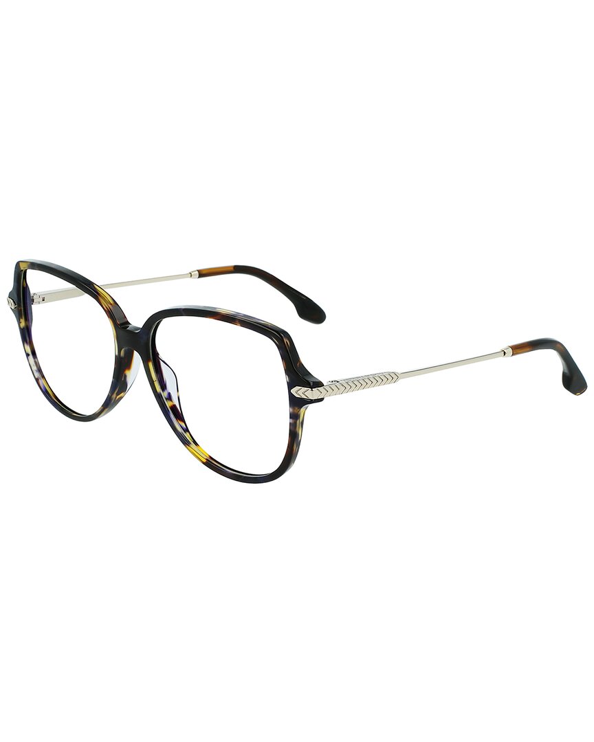 Shop Victoria Beckham Women's Chevron 56mm Optical Frames In Brown