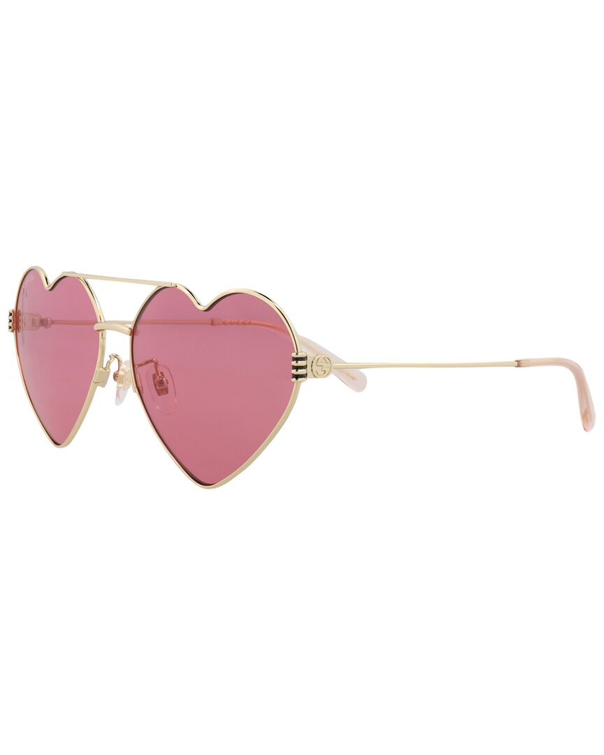 Gucci Gg Heart-shaped Metal Aviator Sunglasses