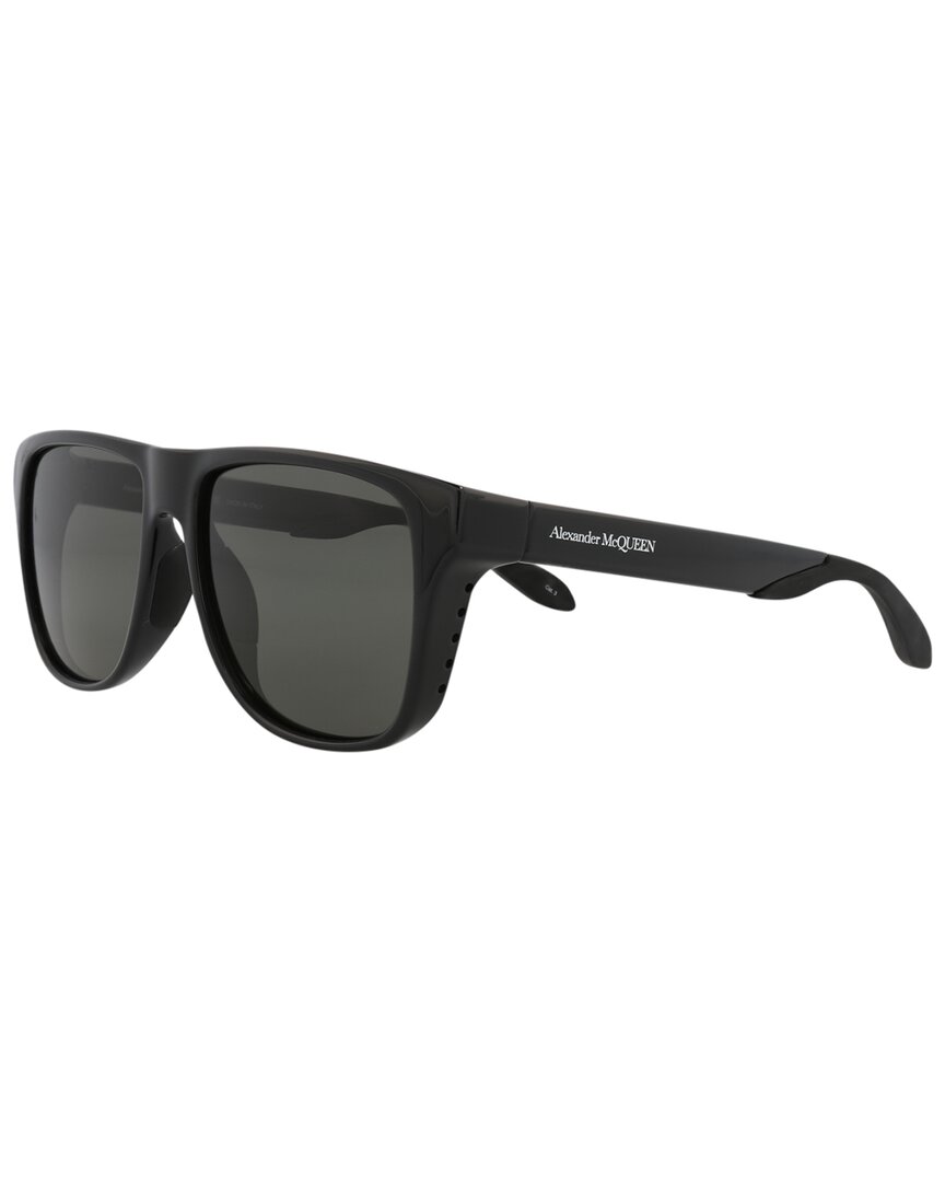 Alexander Mcqueen Unisex Am0292sa 56mm Sunglasses In Black