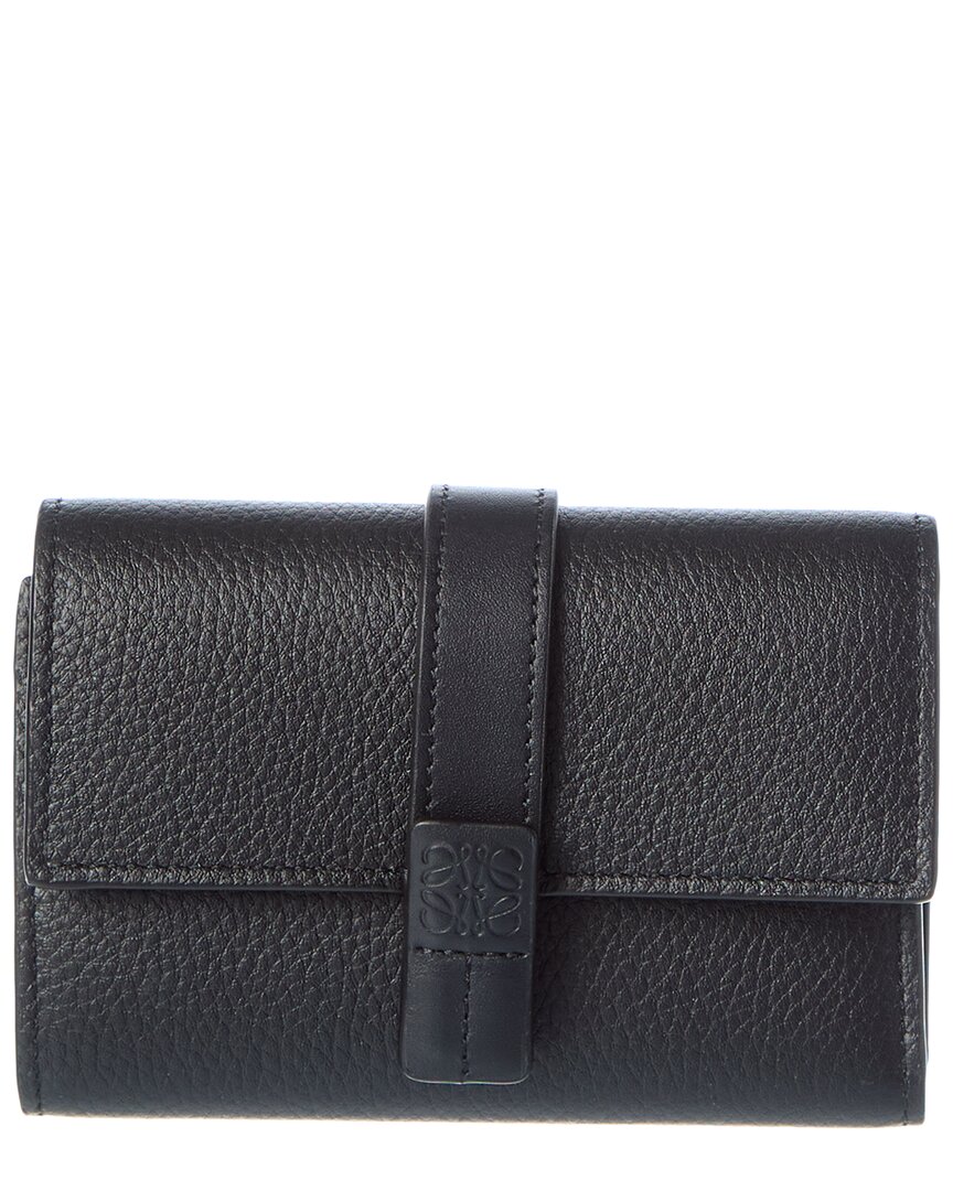 Loewe Small Vertical Leather Wallet In Black
