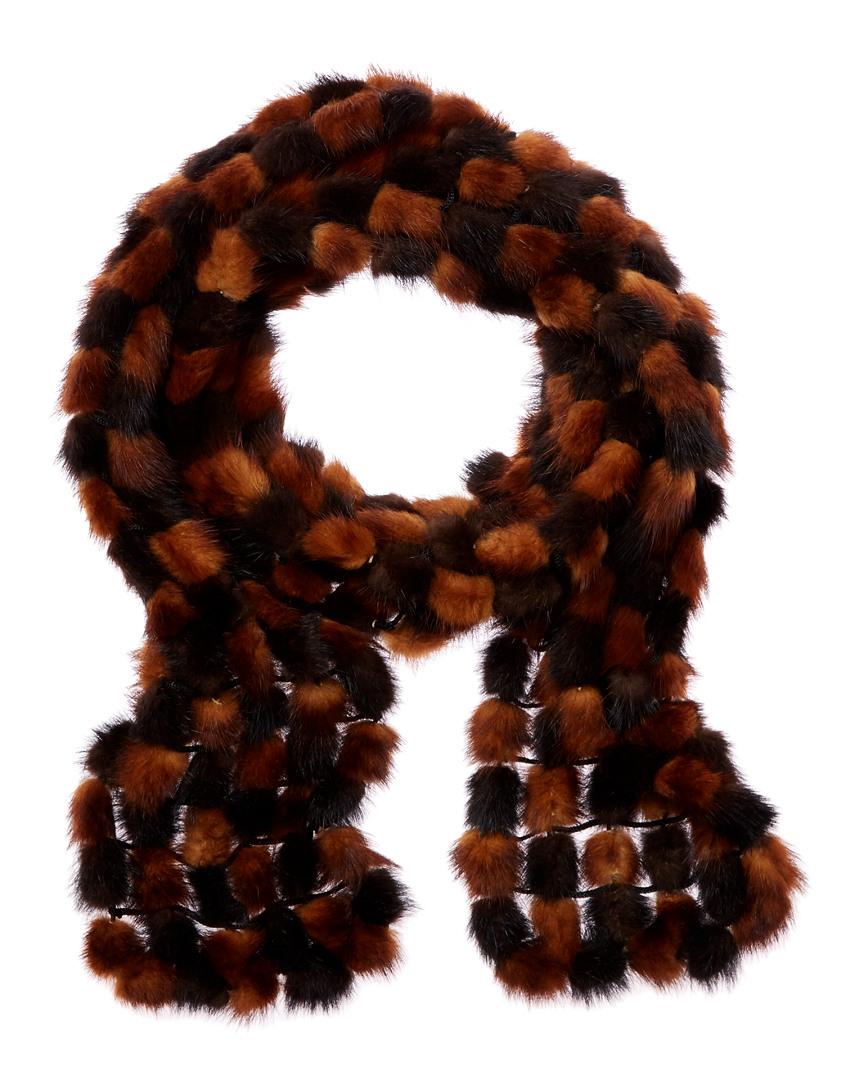 Image of La Fiorentina Whiskey & Black Mink Scarf