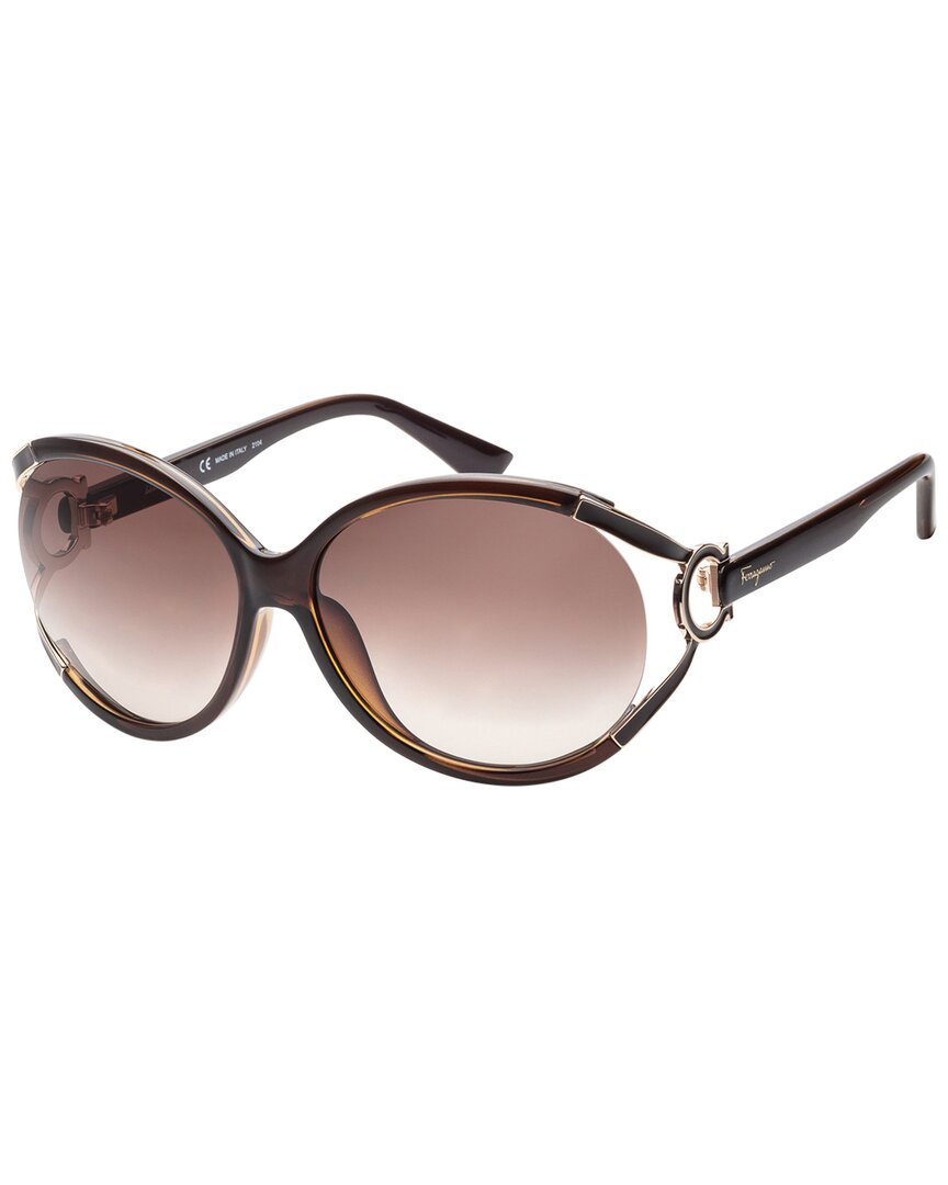 Ferragamo Brown Gradient Round Sunglasses Sf600s 220 61