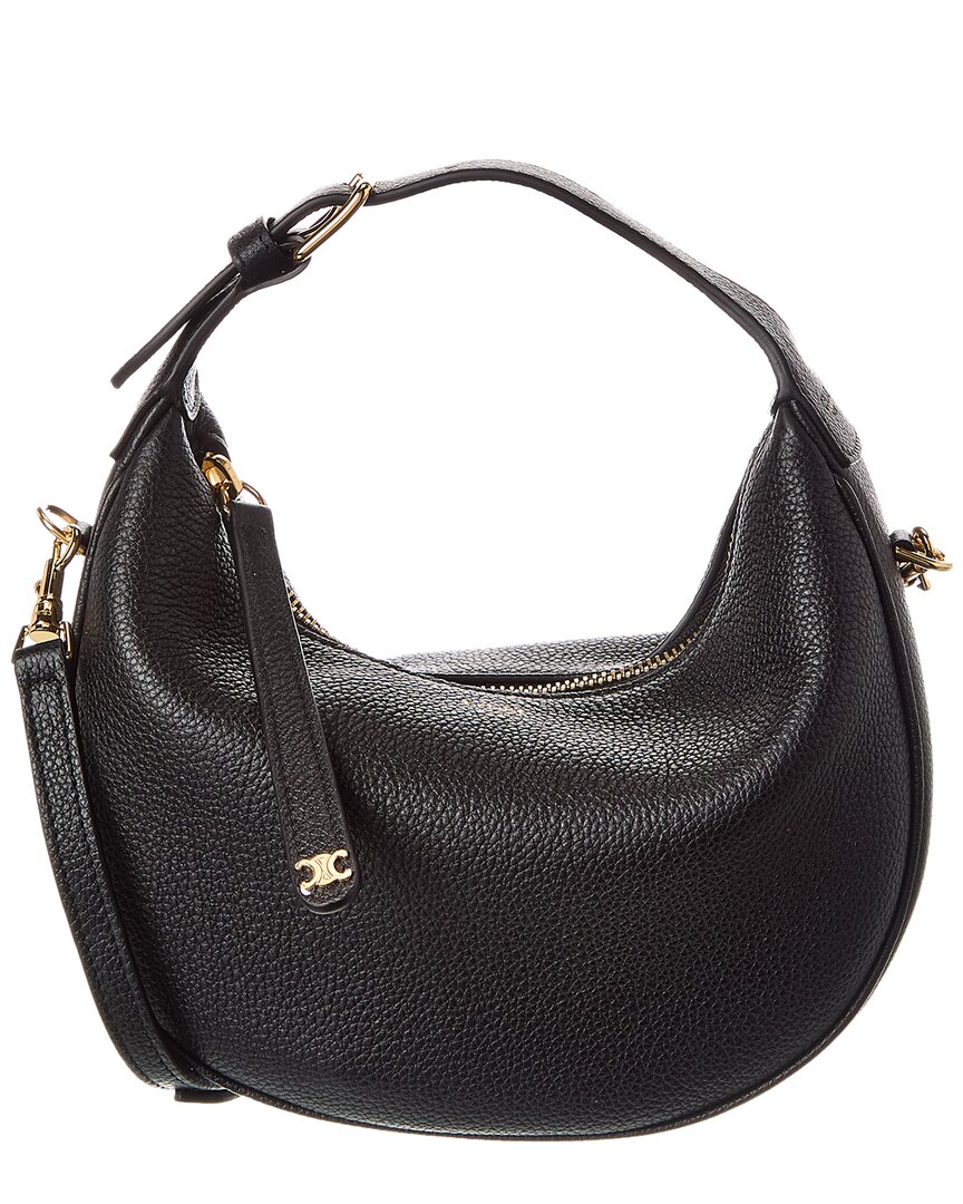 Celine Teen Lulu Leather Hobo Bag In Black