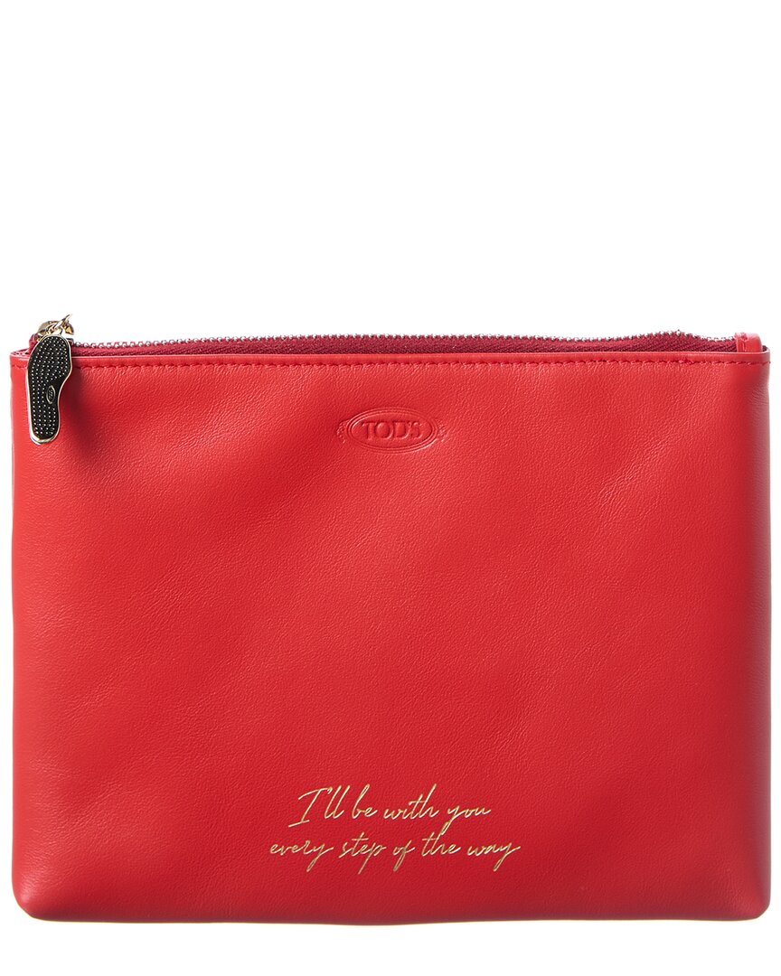 Tod's Leather Pouch In Red