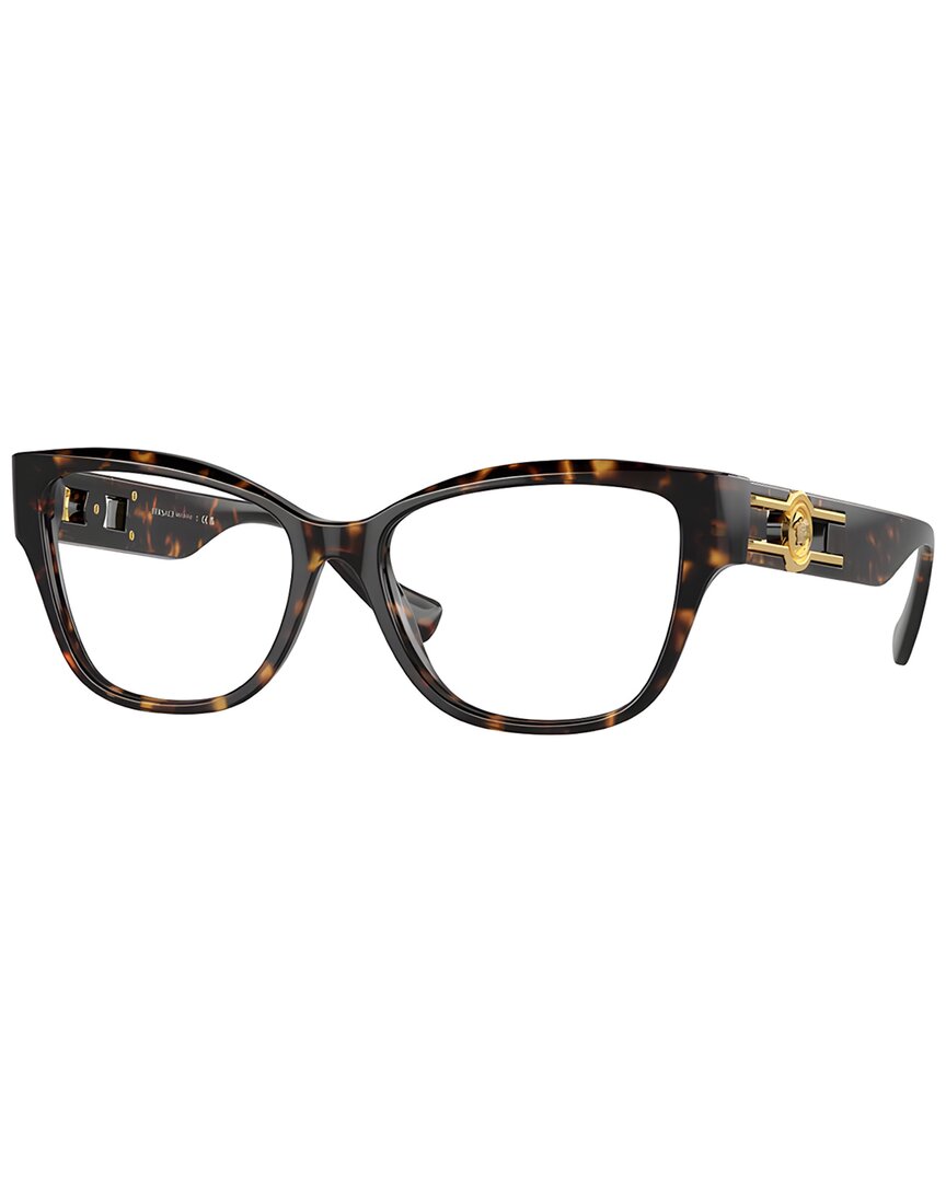 Versace Ladies Black Rectangular Eyeglass Frames Ve3347 108 In Brown