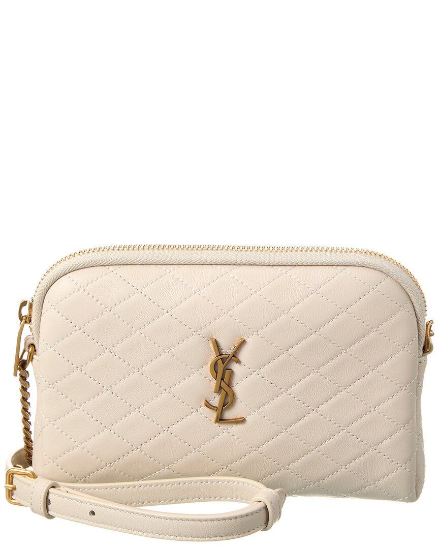 SAINT LAURENT GABY ZIPPED QUILTED LEATHER CROSSBODY