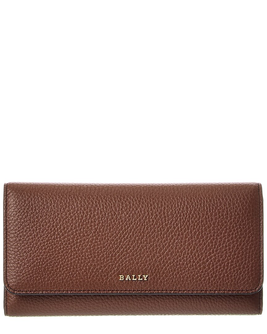 Bally Wish Leather Continental Wallet In Brown