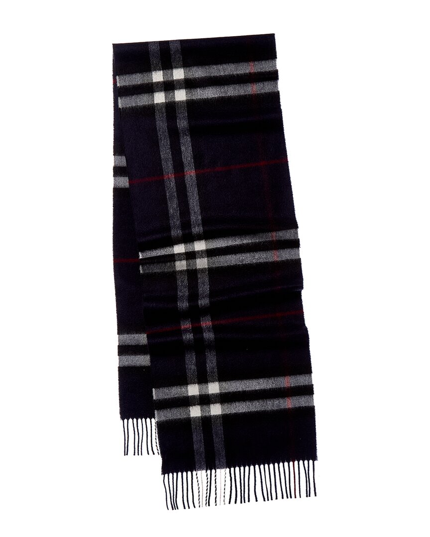 Burberry Check Cashmere Scarf In Black