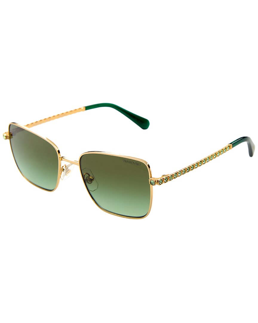 Swarovski Women's Gold/Green/Brown Sk701553-Y 53Mm Sunglasses