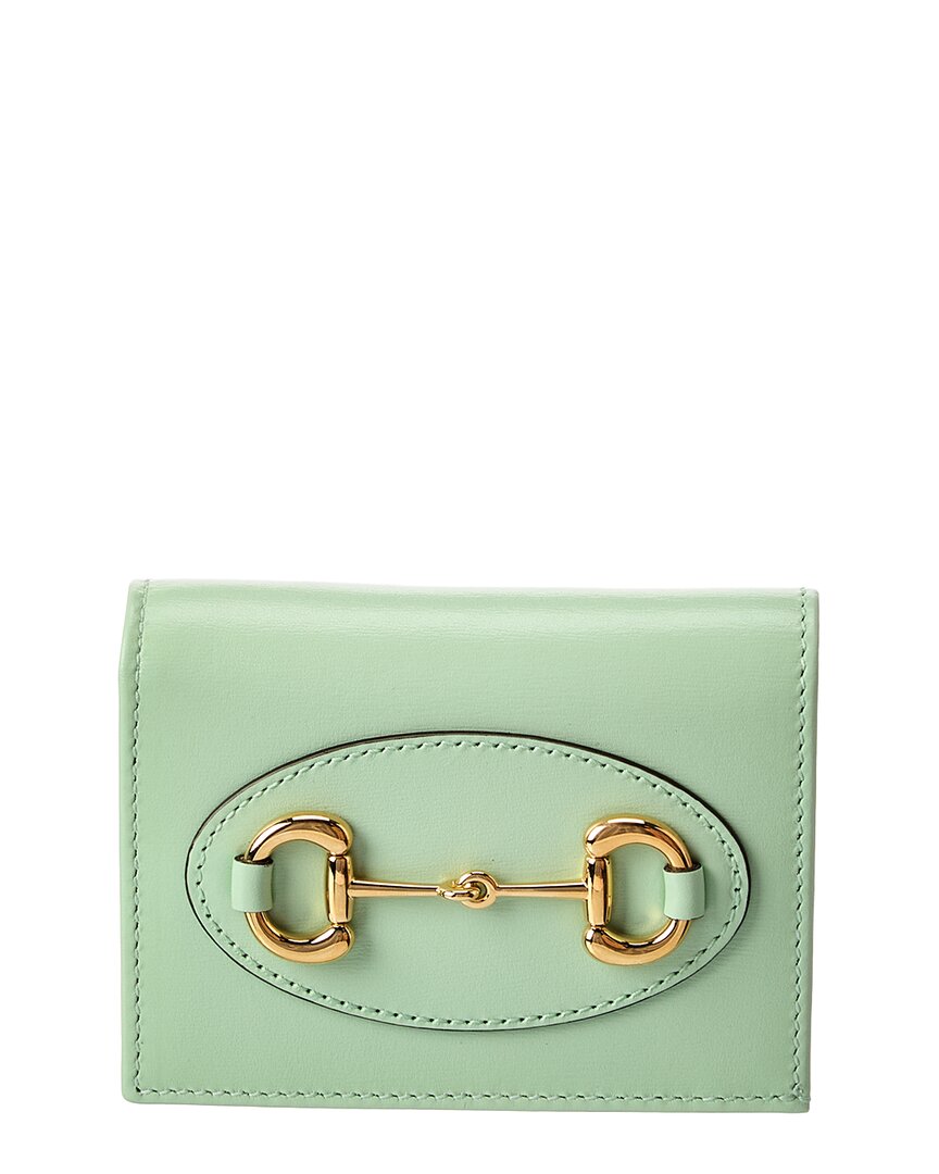 Gucci Horsebit 1955 Leather Card Case In Green