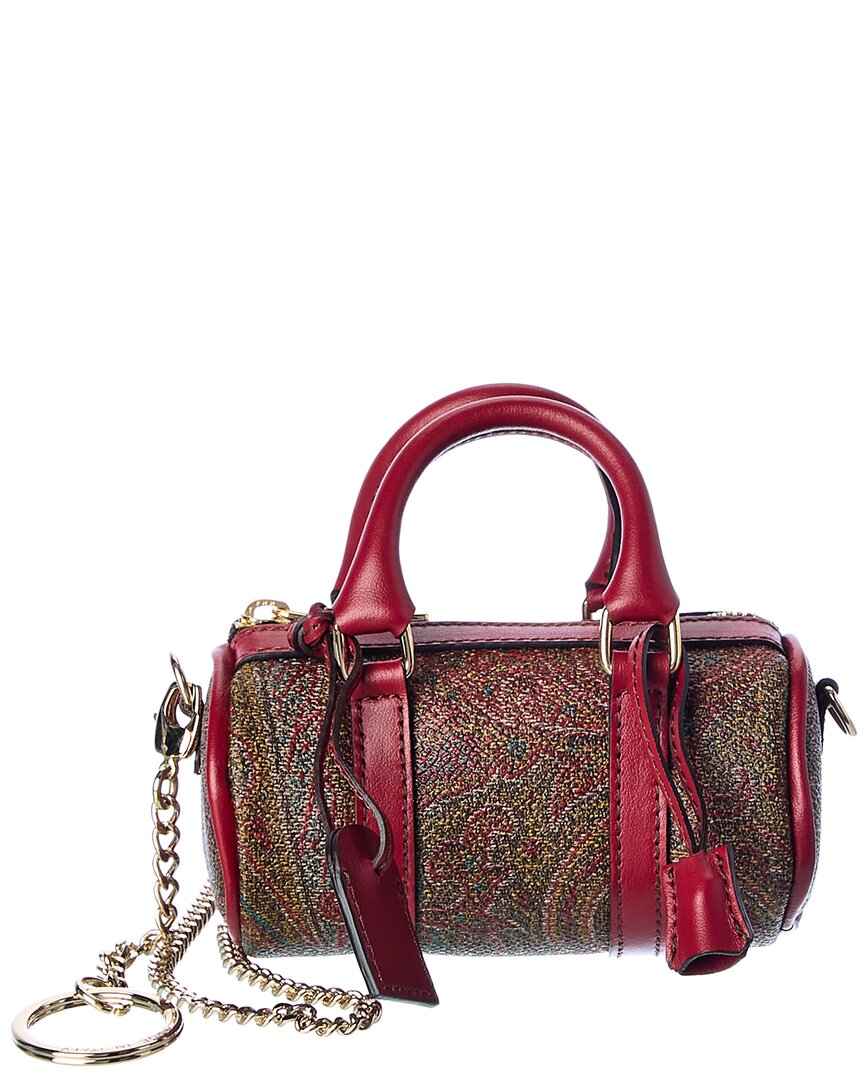 Shop Etro Leather Crossbody In Brown