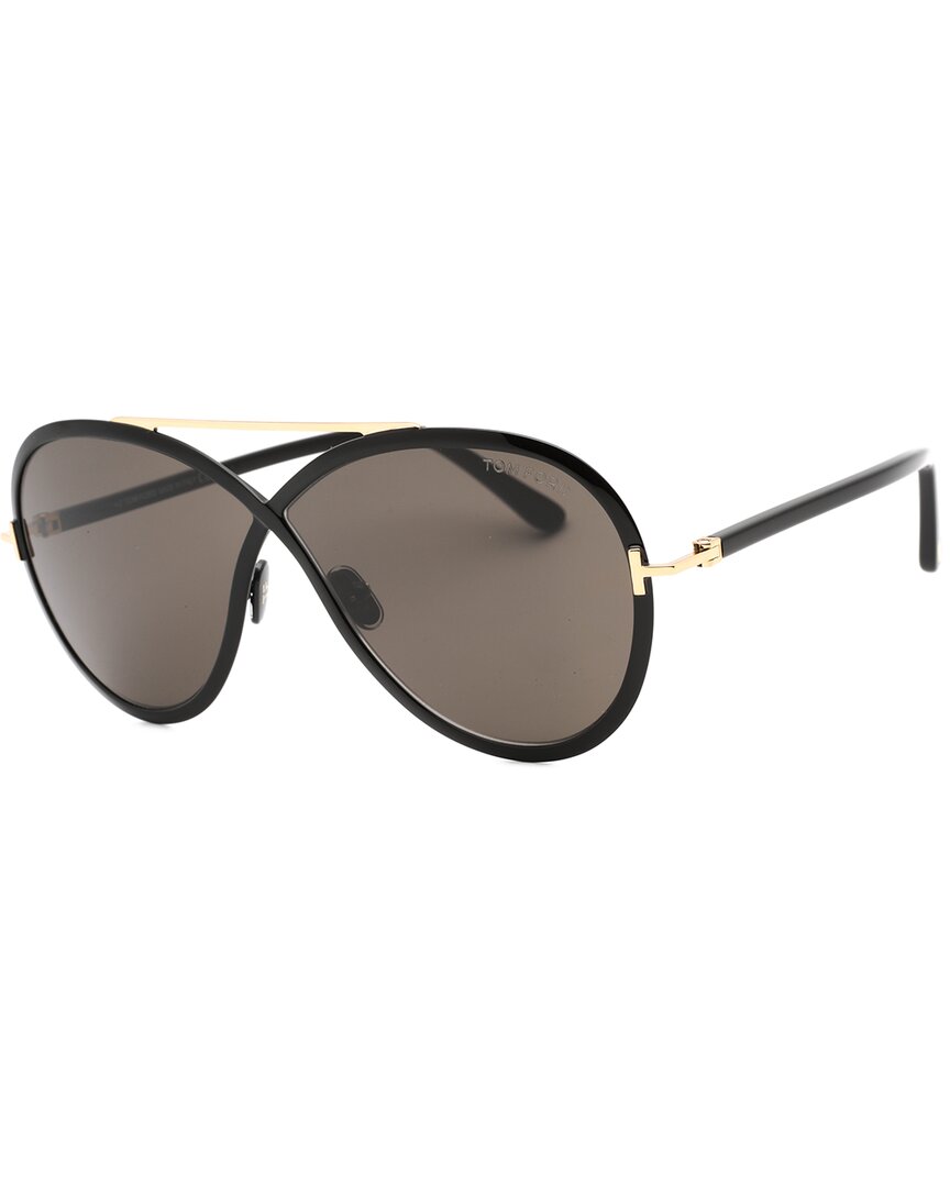 Tom Ford Rickie Round Sunglasses, 65mm In Black/gray Solid