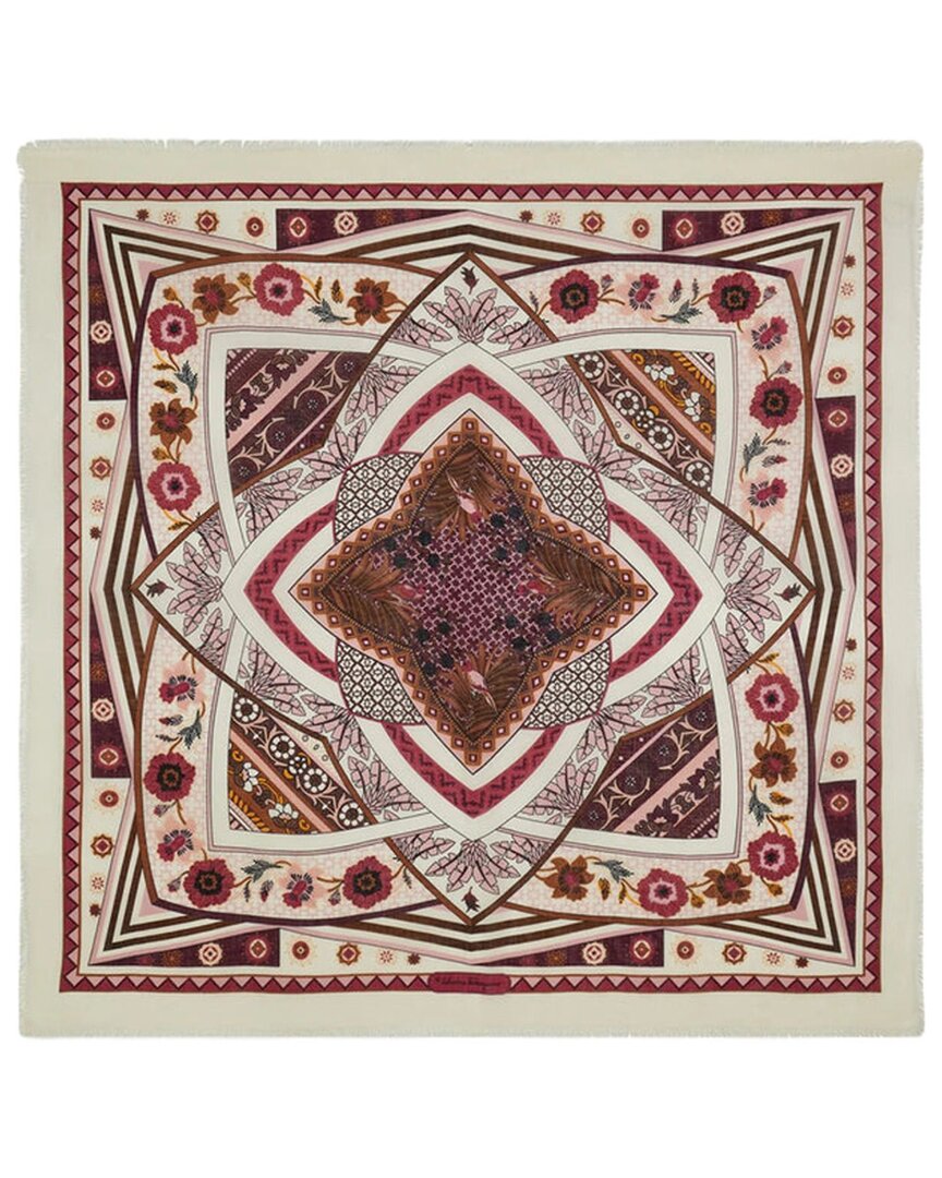Ferragamo Silk Scarf In Beige