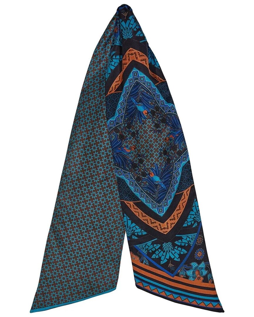 Ferragamo Nodonirva Silk Scarf In Blue