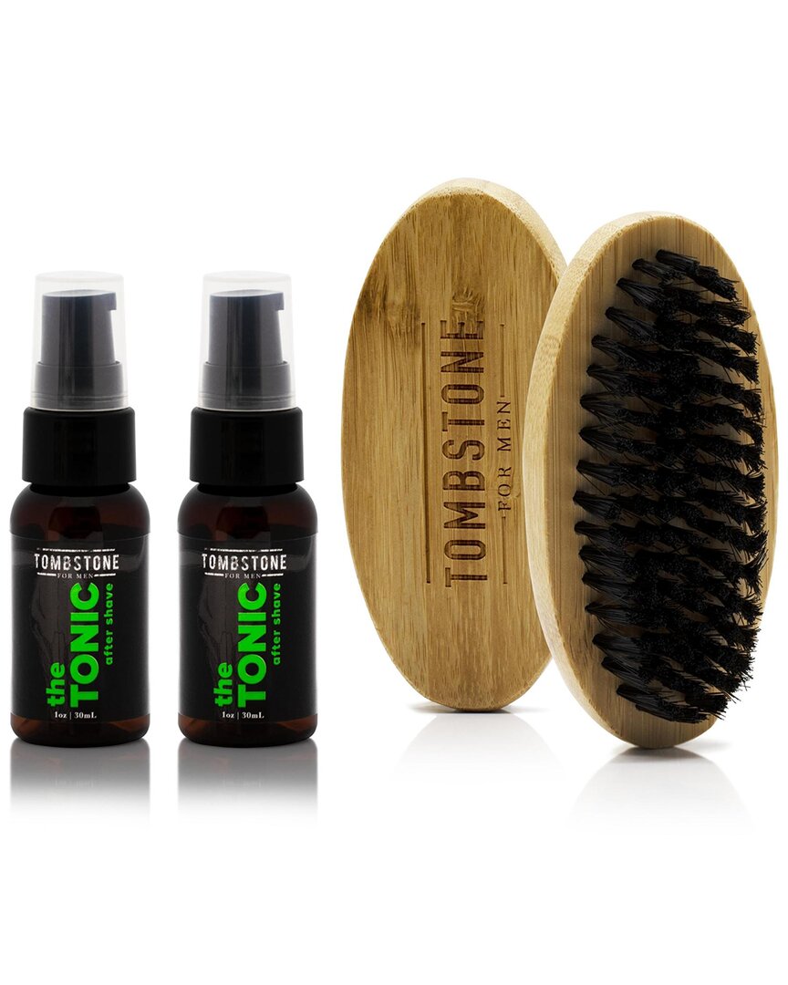 Tombstone For Men The Tonic Post-shave Cooling Relief After Shave 2-pack & The Beard Brush Set
