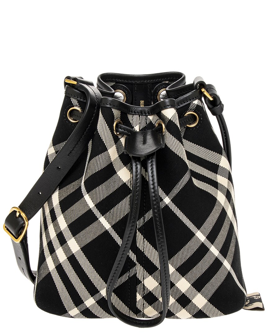 Burberry Check Mini Canvas & Leather Bucket Bag