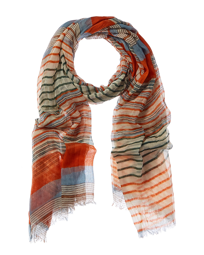 Blue Pacific Starburst Stripe Scarf In Multi