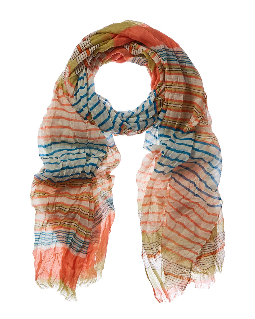 Blue Pacific Starburst Stripe Scarf In Multi