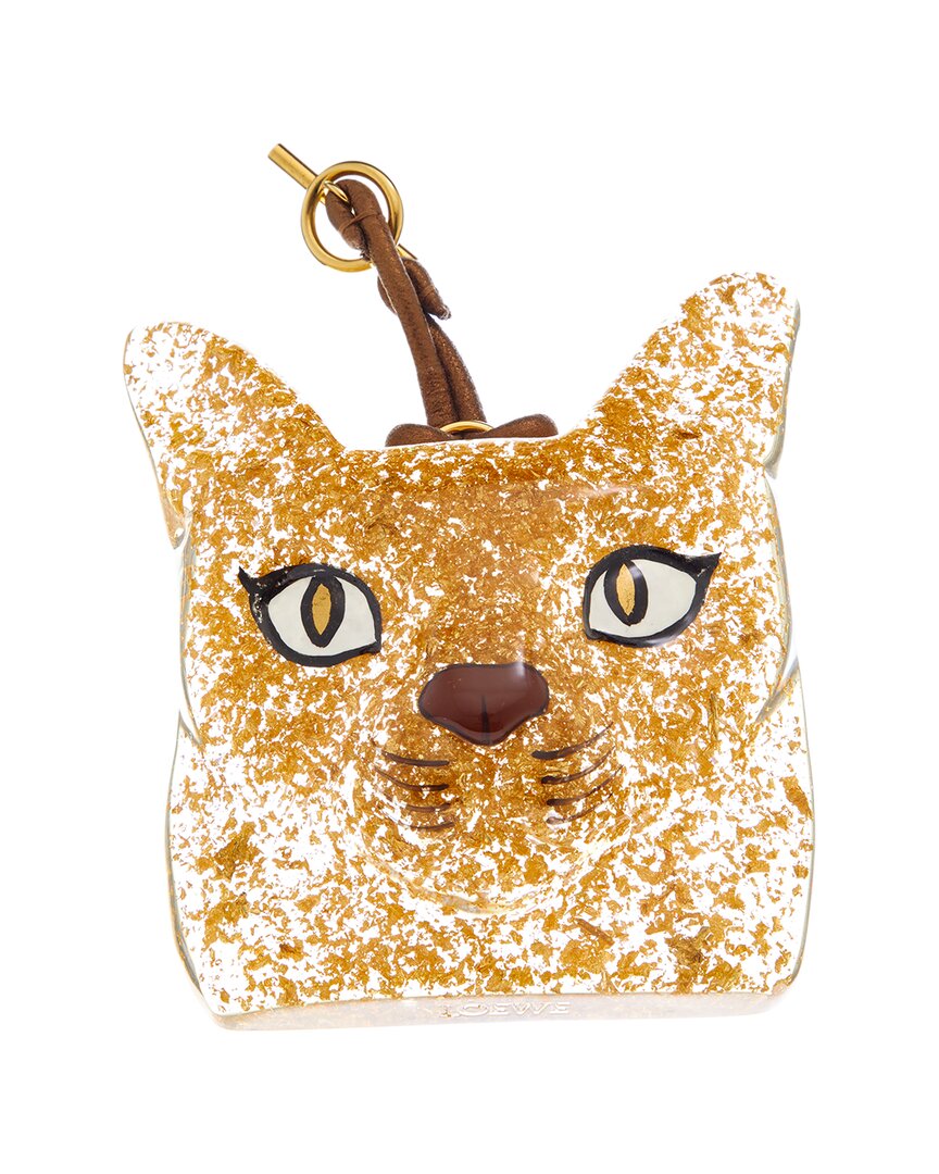 Loewe Cat Face Charm In Orange