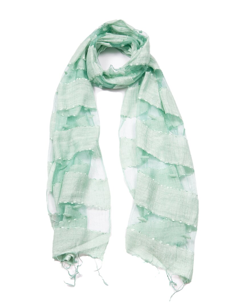 Blue Pacific Silk-blend Scarf In Green