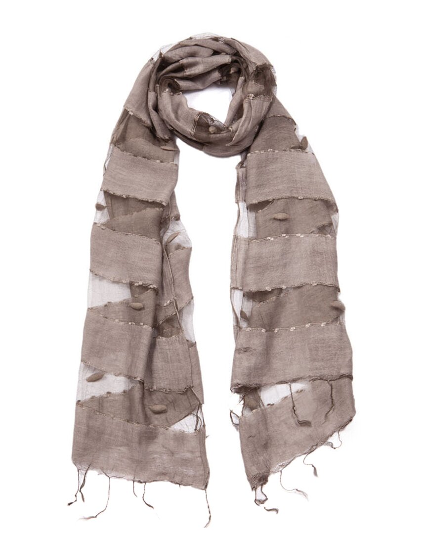 Blue Pacific Silk-blend Scarf In Brown