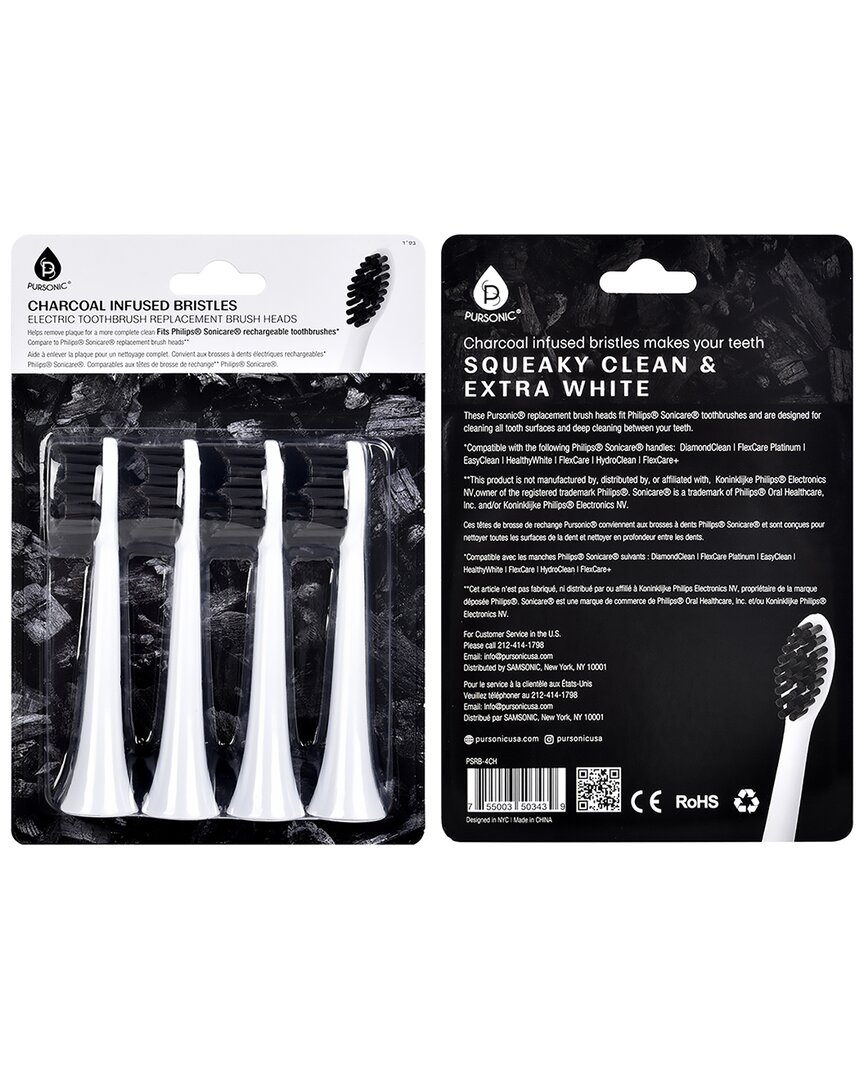 Pursonic Unisex Charcoal Infused Bristles Electric Toothbrush