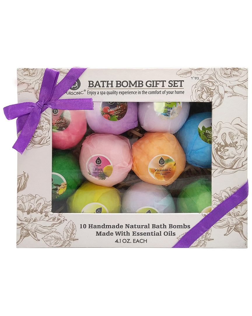 Pursonic Pack Of 10 Bath Bomb Gift Set