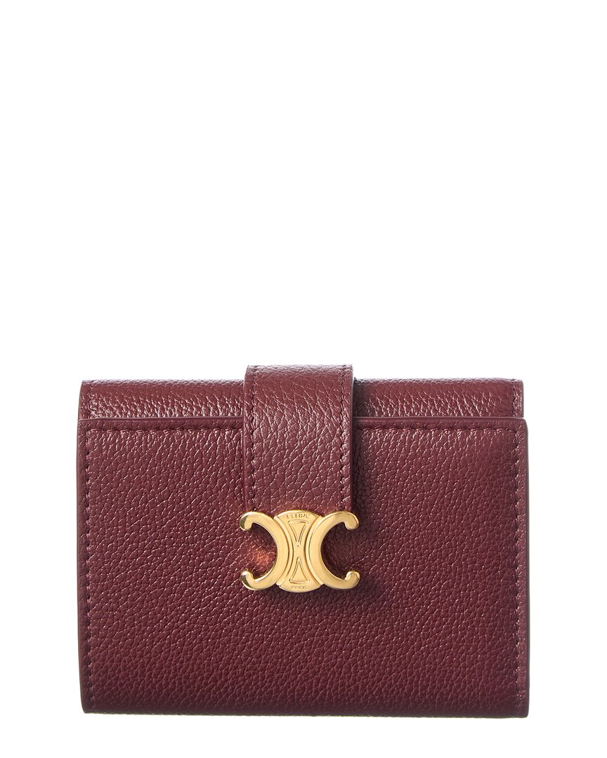 Celine Nino Fine Strap Leather Fine Strap Wallet In Red