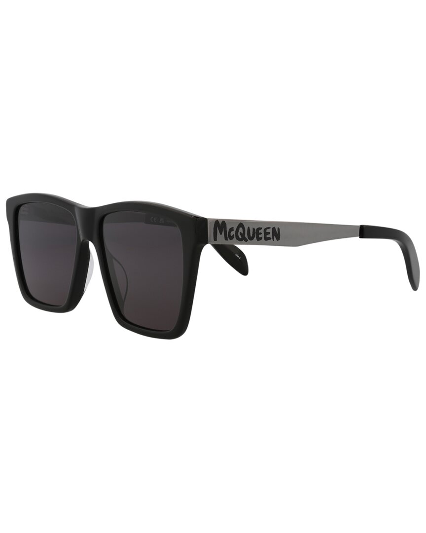 Alexander Mcqueen Men's Am0352s 57mm Sunglasses In Black
