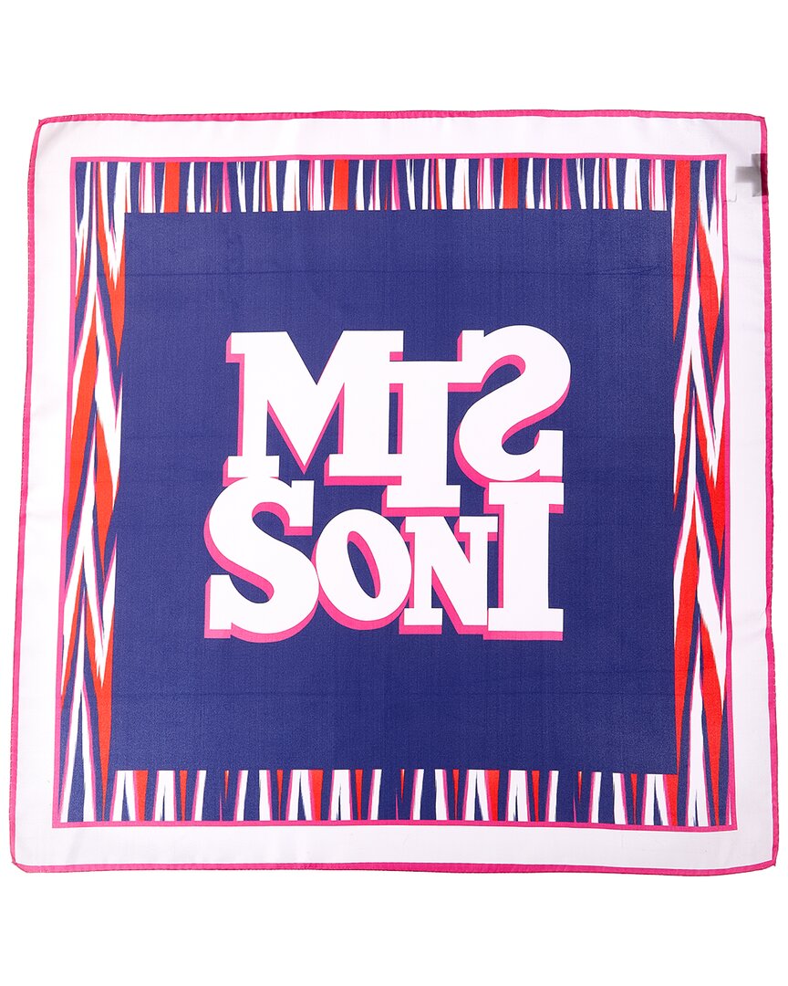 Shop Missoni Silk Scarf In Blue