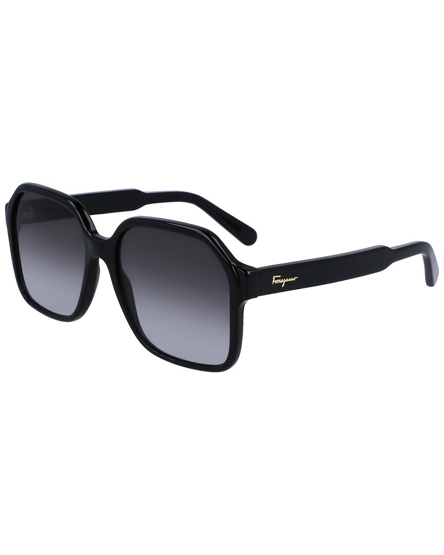 Ferragamo Salvatore Grey Gradient Square Ladies Sunglasses Sf1069s 001 56 In Black