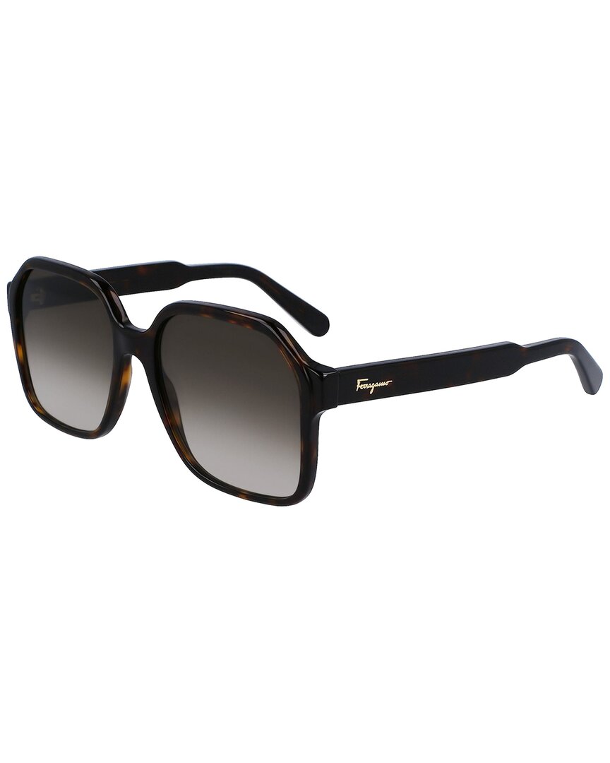 Ferragamo 56mm Square Sunglasses In Brown