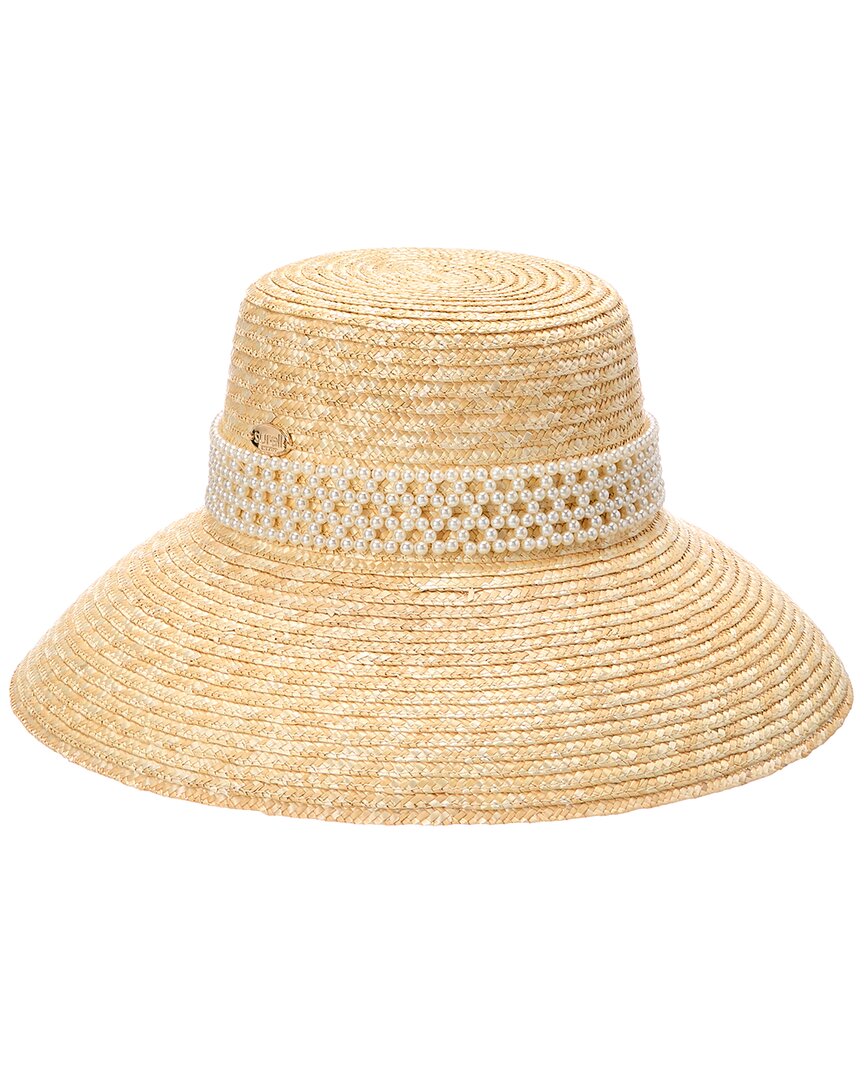 Surell Accessories Audrey Straw Sun Hat In Brown