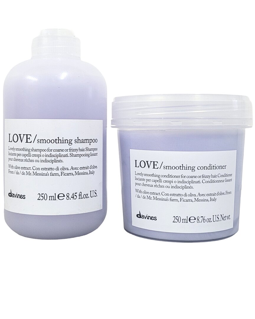 Davines Unisex Love Smoothing Shampoo & Conditioner Set In Purple